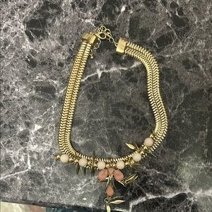 Elegant Gold and Pink Necklace